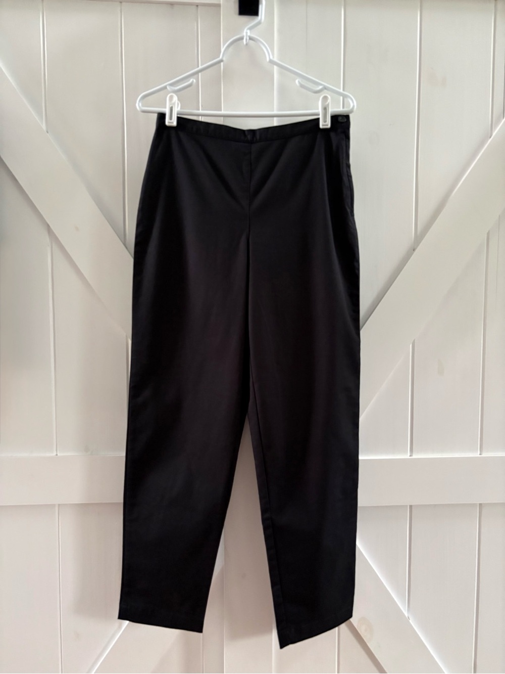 Liz Claiborne Vintage Petite Black 98% Cotton Straight Leg Dress Pants